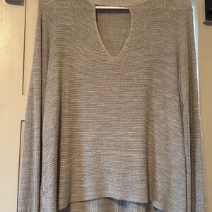 Gray V-Neck Women's Sweater